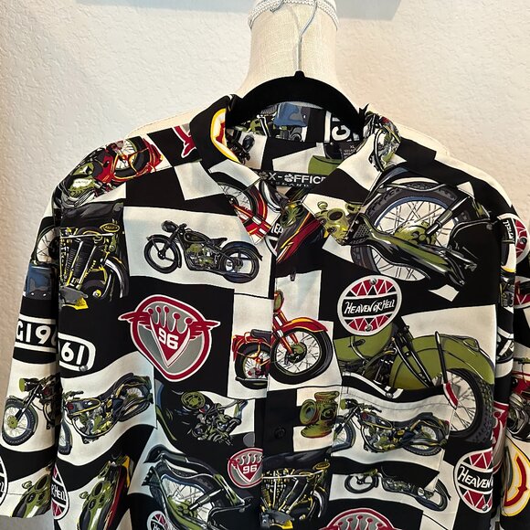 BOX OFFICE ISLAND Men's Motorcycle Theme Camp Shirt XL - Picture 9 of 10